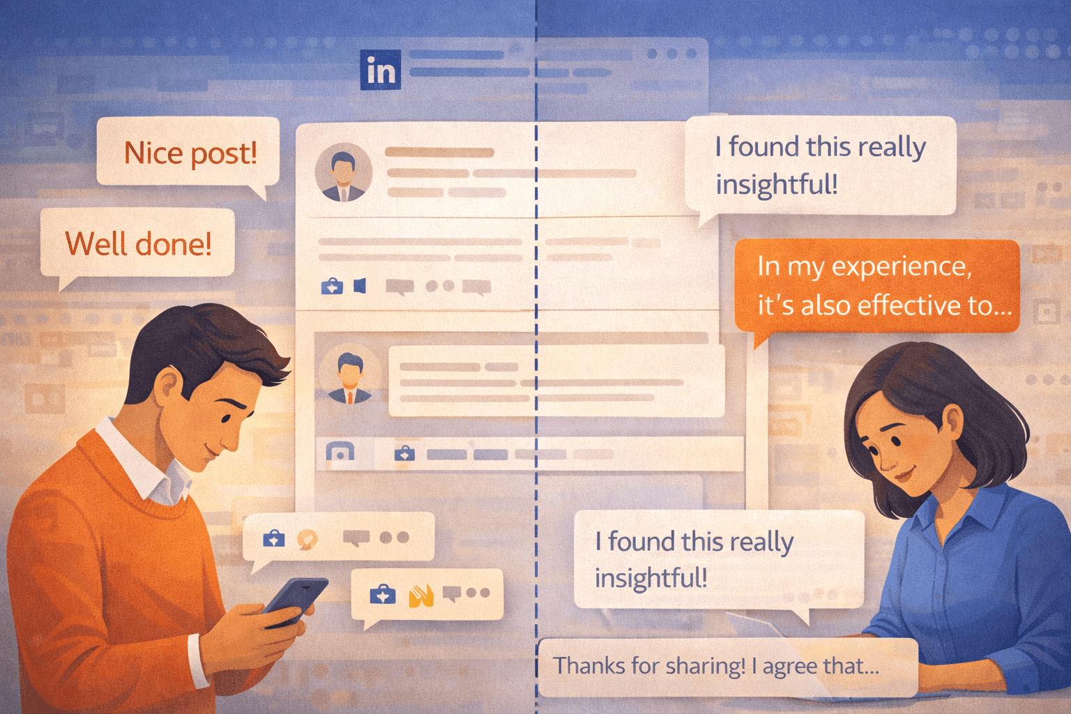 Linkedin Communication mistake, valueless comments 